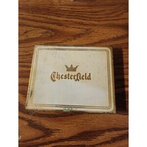 Vintage Chesterfield 1930s Tin Flat Fifty Cigarette‎ Metal Case